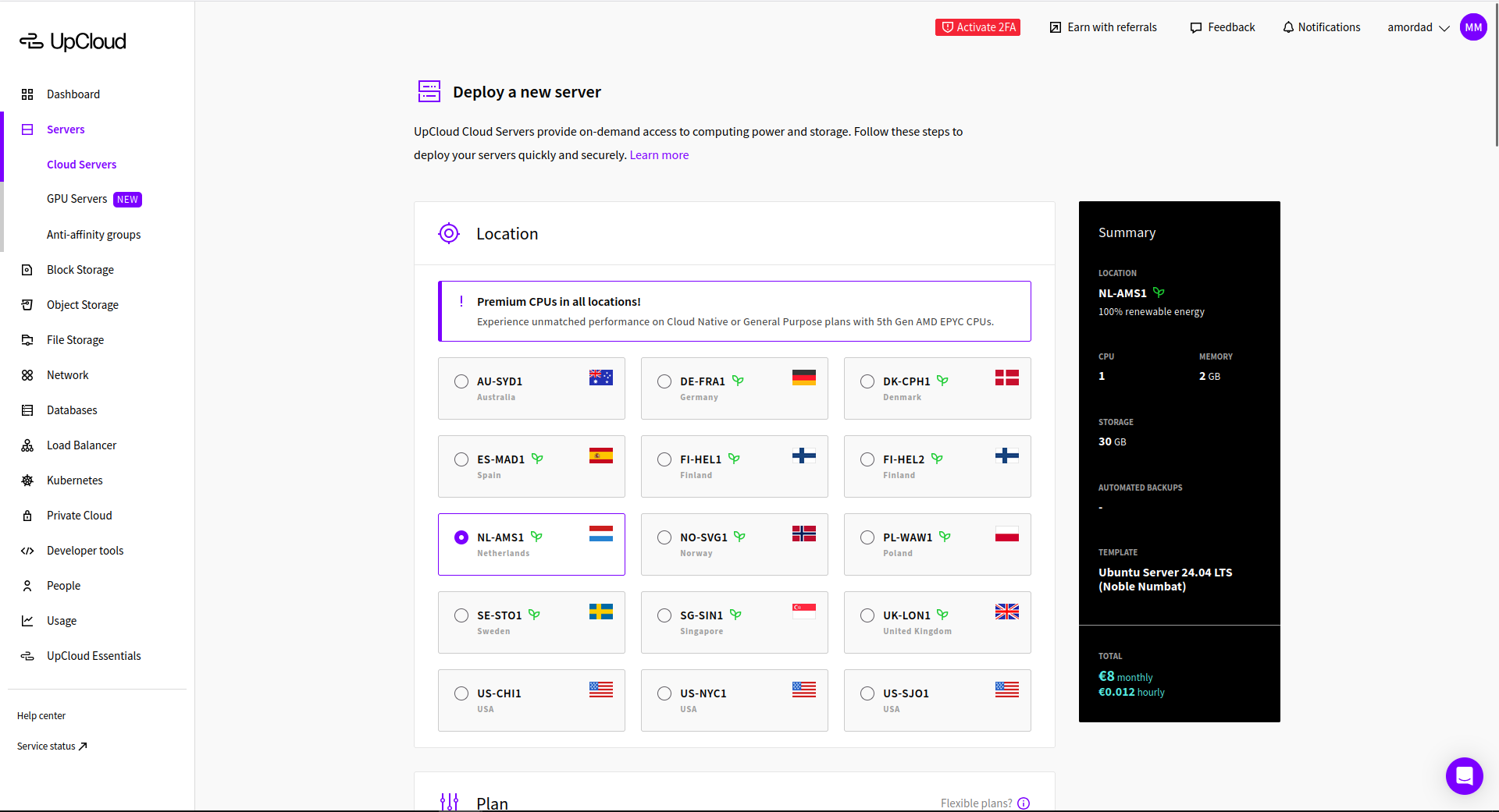 Deploy server - location